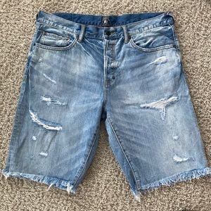 Distressed Blue Jean Shorts size 36